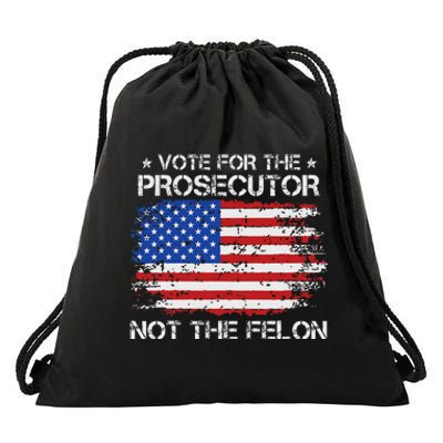 Retro American Flag Vote For The Prosecutor Not The Felon Drawstring Bag