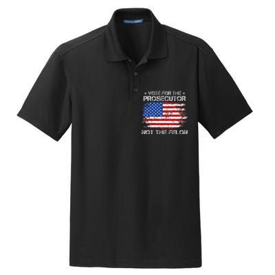 Retro American Flag Vote For The Prosecutor Not The Felon Dry Zone Grid Polo