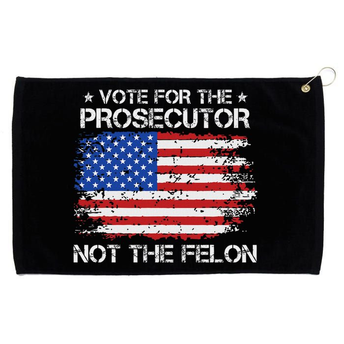 Retro American Flag Vote For The Prosecutor Not The Felon Grommeted Golf Towel