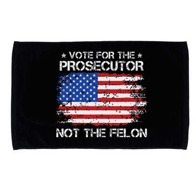 Retro American Flag Vote For The Prosecutor Not The Felon Microfiber Hand Towel