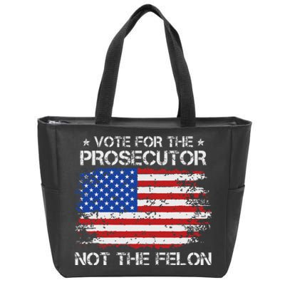 Retro American Flag Vote For The Prosecutor Not The Felon Zip Tote Bag