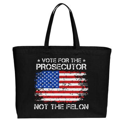 Retro American Flag Vote For The Prosecutor Not The Felon Cotton Canvas Jumbo Tote