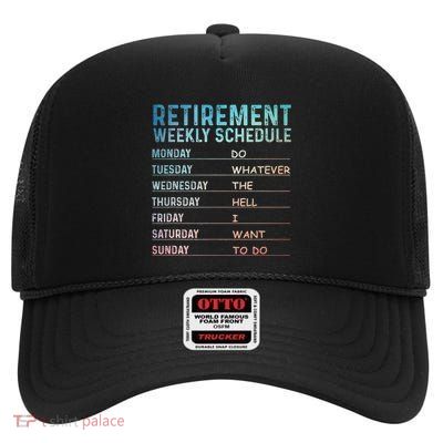 Retired Art For Women Retirement Retiree High Crown Mesh Back Trucker Hat