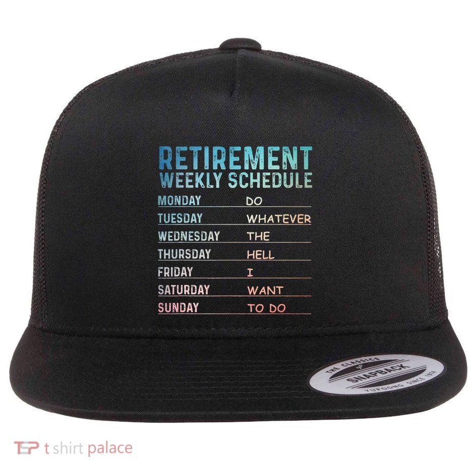 Retired Art For Women Retirement Retiree Flat Bill Trucker Hat