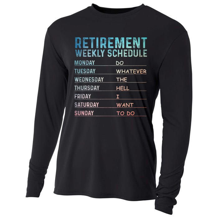 Retired Art For Women Retirement Retiree Cooling Performance Long Sleeve Crew