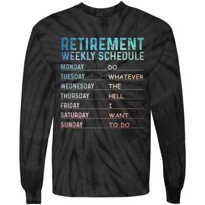 Retired Art For Women Retirement Retiree Tie-Dye Long Sleeve Shirt