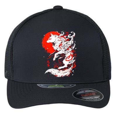Retro Animal Funny Fox Vintage Okami Basic Japan Flexfit Unipanel Trucker Cap