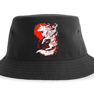 Retro Animal Funny Fox Vintage Okami Basic Japan Sustainable Bucket Hat
