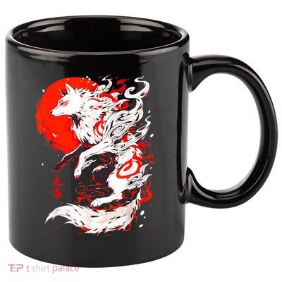 Retro Animal Funny Fox Vintage Okami Basic Japan 11oz C Handle Ceramic Mug
