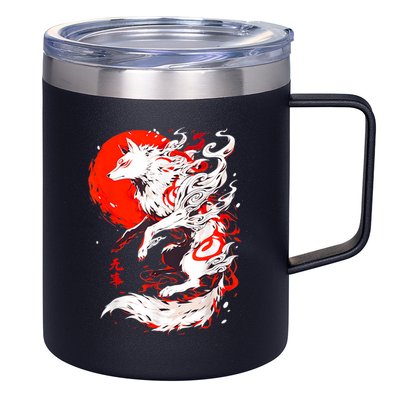 Retro Animal Funny Fox Vintage Okami Basic Japan 12oz Stainless Steel Coffee Mug