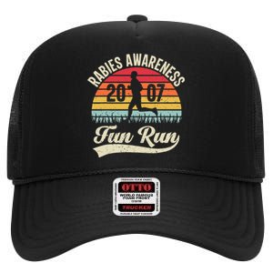 Rabies Awareness Fun Run Funny Tv Comedy Running High Crown Mesh Back Trucker Hat