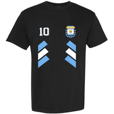 Retro10 Argentina Football Argentinian Soccer Argentina Flag Garment-Dyed Heavyweight T-Shirt