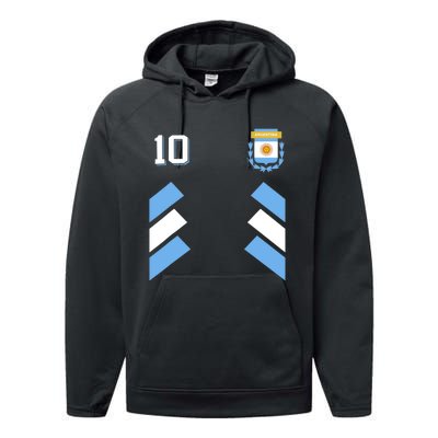 Retro10 Argentina Football Argentinian Soccer Argentina Flag Performance Fleece Hoodie