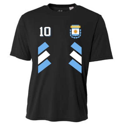 Retro10 Argentina Football Argentinian Soccer Argentina Flag Cooling Performance Crew T-Shirt