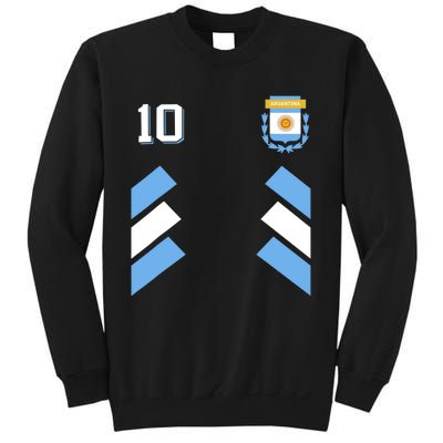 Retro10 Argentina Football Argentinian Soccer Argentina Flag Sweatshirt