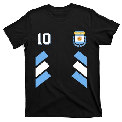 Retro10 Argentina Football Argentinian Soccer Argentina Flag T-Shirt