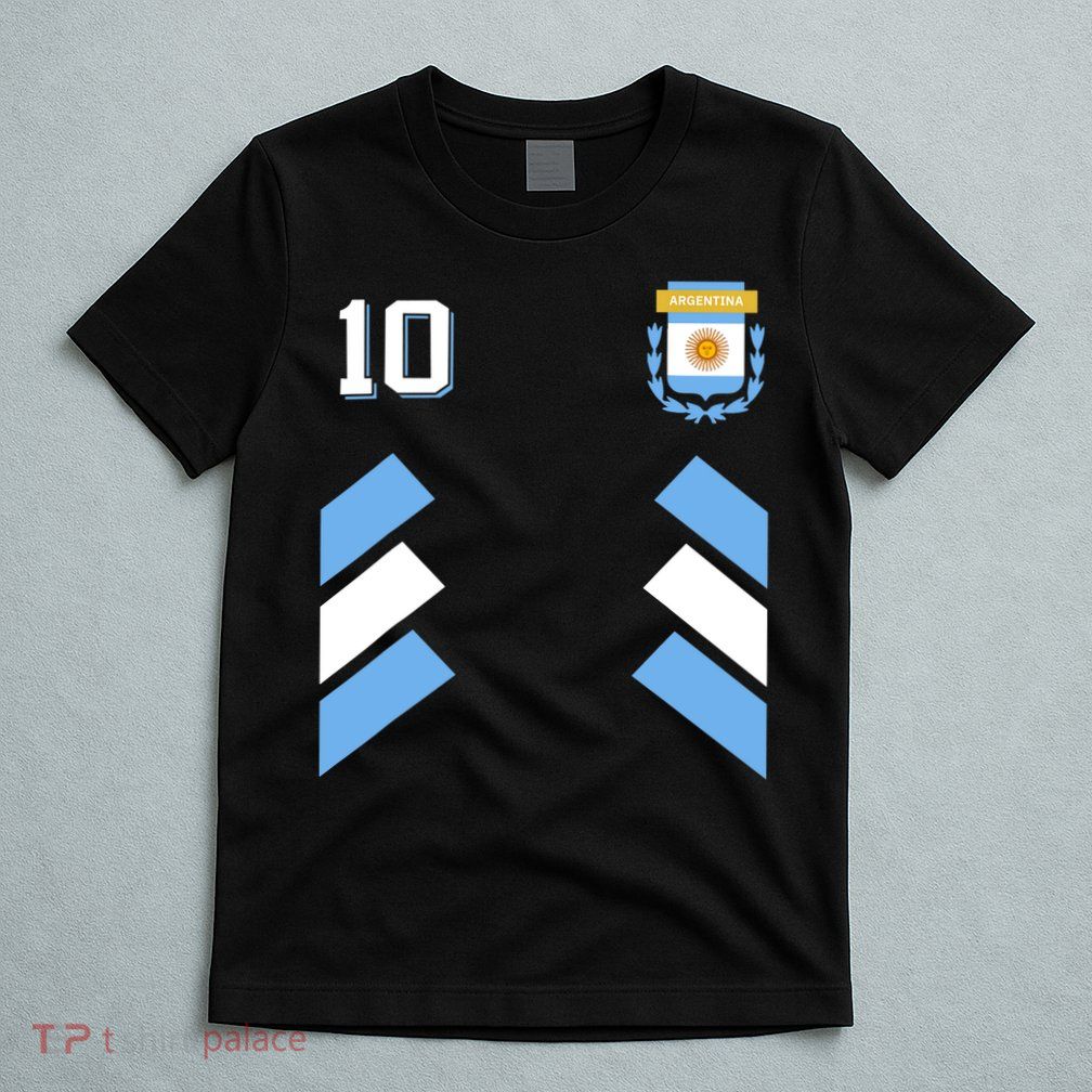Retro10 Argentina Football Argentinian Soccer Argentina Flag T-Shirt