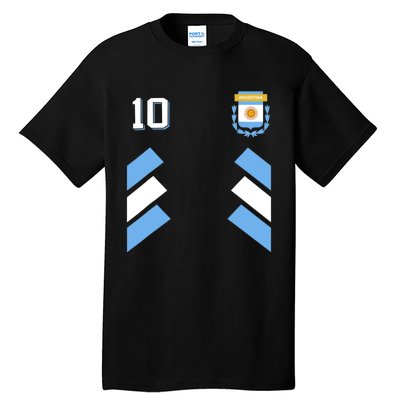 Retro10 Argentina Football Argentinian Soccer Argentina Flag Tall T-Shirt