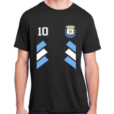 Retro10 Argentina Football Argentinian Soccer Argentina Flag Adult ChromaSoft Performance T-Shirt