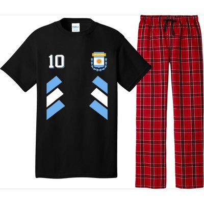 Retro10 Argentina Football Argentinian Soccer Argentina Flag Pajama Set