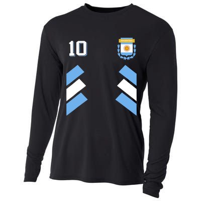 Retro10 Argentina Football Argentinian Soccer Argentina Flag Cooling Performance Long Sleeve Crew