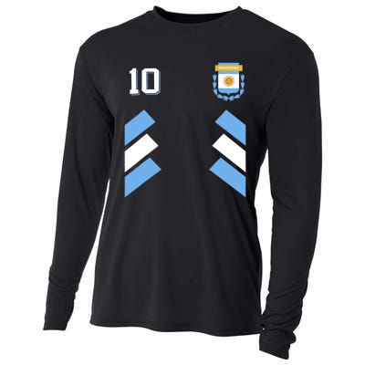 Retro10 Argentina Football Argentinian Soccer Argentina Flag Cooling Performance Long Sleeve Crew