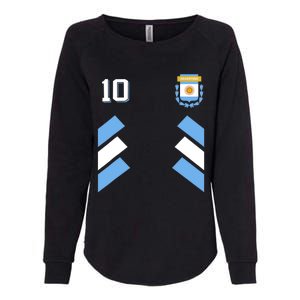 Retro10 Argentina Football Argentinian Soccer Argentina Flag Womens California Wash Sweatshirt