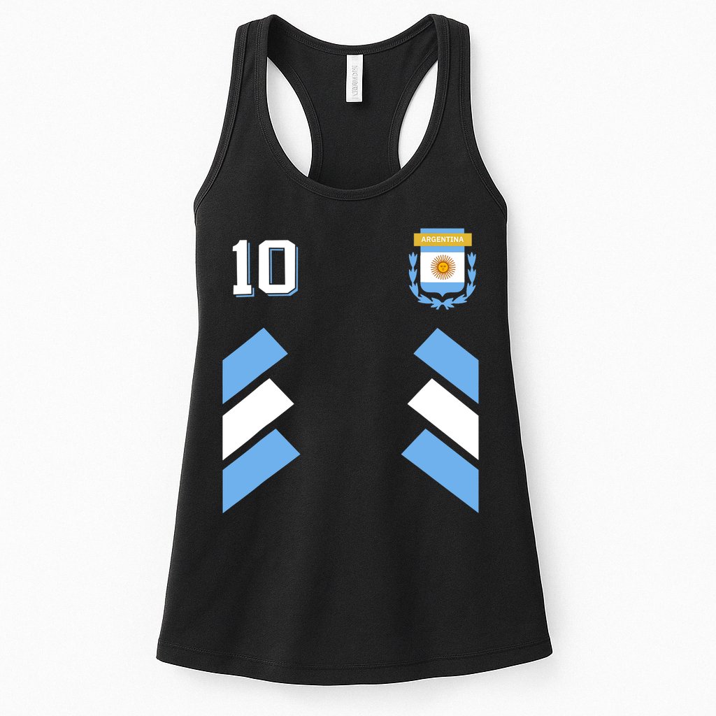 Retro10 Argentina Football Argentinian Soccer Argentina Flag Womens Tank Top