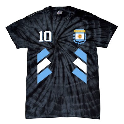 Retro10 Argentina Football Argentinian Soccer Argentina Flag Tie-Dye T-Shirt