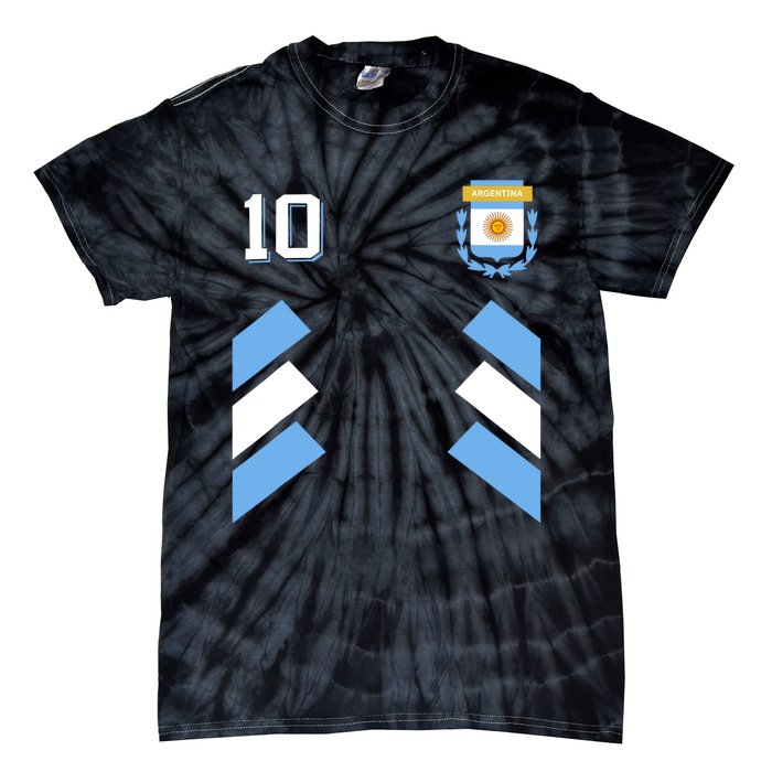 Retro10 Argentina Football Argentinian Soccer Argentina Flag Tie-Dye T-Shirt