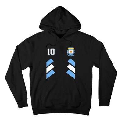 Retro10 Argentina Football Argentinian Soccer Argentina Flag Tall Hoodie