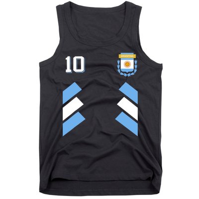 Retro10 Argentina Football Argentinian Soccer Argentina Flag Tank Top