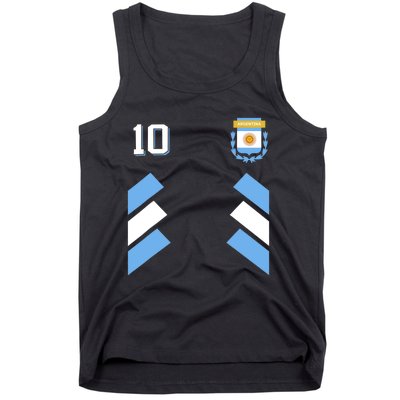 Retro10 Argentina Football Argentinian Soccer Argentina Flag Tank Top