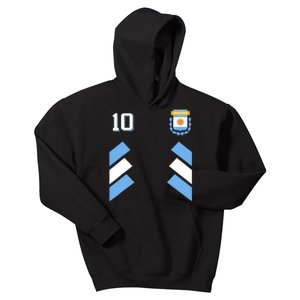 Retro10 Argentina Football Argentinian Soccer Argentina Flag Kids Hoodie