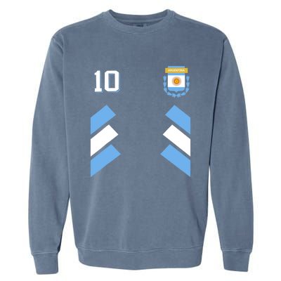 Retro10 Argentina Football Argentinian Soccer Argentina Flag Garment-Dyed Sweatshirt