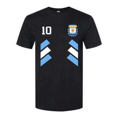 Retro10 Argentina Football Argentinian Soccer Argentina Flag Softstyle CVC T-Shirt