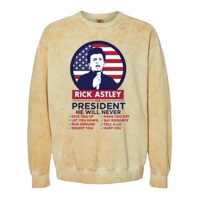 Rick Astley For President Colorblast Crewneck Sweatshirt