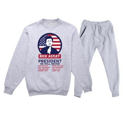 Rick Astley For President Premium Crewneck Sweatsuit Set