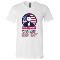 Rick Astley For President V-Neck T-Shirt