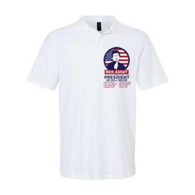 Rick Astley For President Softstyle Adult Sport Polo