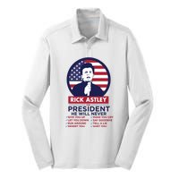 Rick Astley For President Silk Touch Performance Long Sleeve Polo