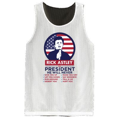 Rick Astley For President Mesh Reversible Basketball Jersey Tank