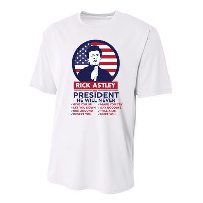 Rick Astley For President Performance Sprint T-Shirt