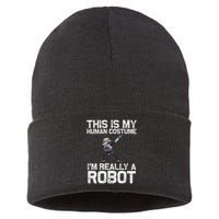 Robot Art For Robotics Engineer Robot Lover Sustainable Knit Beanie