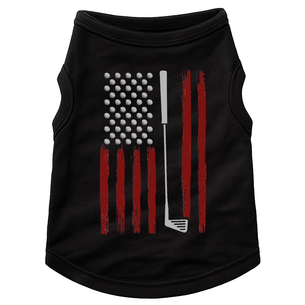 Retro American Flag Golf Gift For Golfer Funny Golf Club Doggie Tank