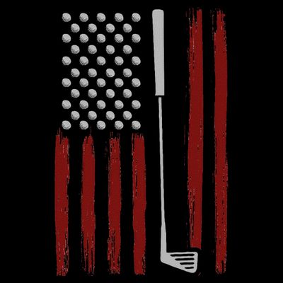 Retro American Flag Golf Gift For Golfer Funny Golf Club T-Shirt