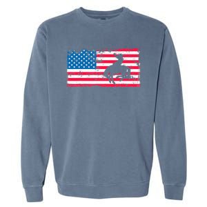 Retro American Flag Rodeo Bronc Horse Riding Cowboy Cowgirl Garment-Dyed Sweatshirt