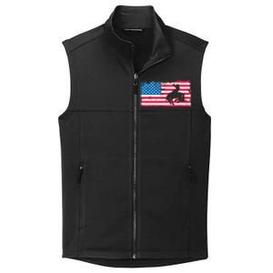 Retro American Flag Rodeo Bronc Horse Riding Cowboy Cowgirl Collective Smooth Fleece Vest