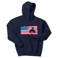 Retro American Flag Rodeo Bronc Horse Riding Cowboy Cowgirl Kids Hoodie