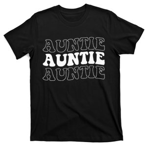 Retro Auntie For Women Funny Cool New Aunt For Birthday T-Shirt